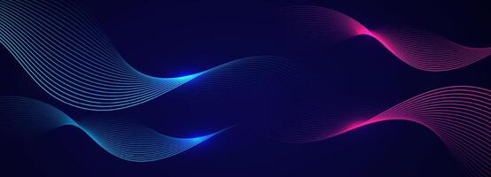 Abstract blue modern background with smooth lines vector