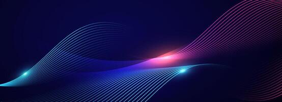 Abstract blue modern background with smooth lines vector