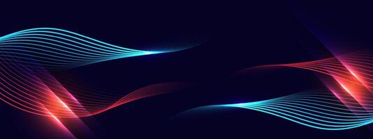 Abstract blue modern background with smooth lines. vector