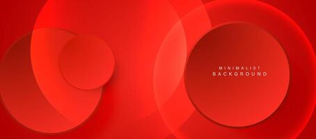 Abstract minimalist red background with circular elements vector