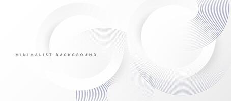 Abstract white background with circle lines. vector