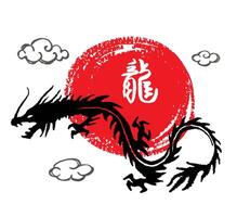 Chinese Dragon Year of the Ink Painting. Brush stroke. Chineses Year of the Dragon Ink Painting. ranslation dragon. vector