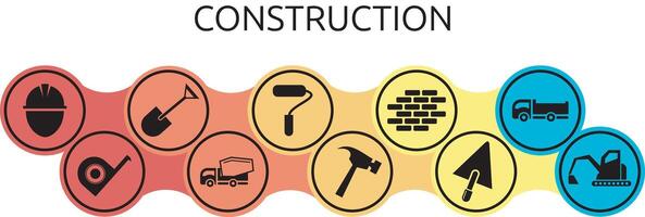 a set of building construction icon designs vector
