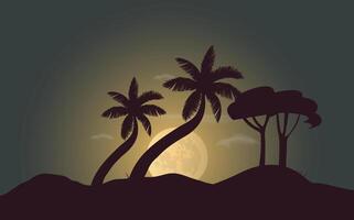 bosque puesta de sol hermosa momento ilustración antecedentes vector