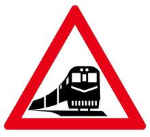 closed railroad crossing train danger warning sign printable template flat design icon public sign transparent background vector