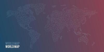 World map background with blue and red gradations vector