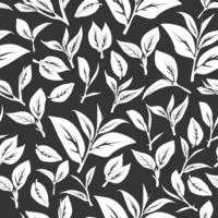 green leaves pattern background. Green tea leaf seamless pattern. tea leaves pattern background. seamless patterns with green leaves of tea. vector