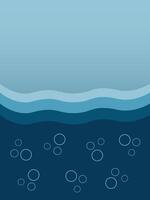 submarino bandera burbujas salvar mundo océanos día. ver o lago, o Oceano ver vector