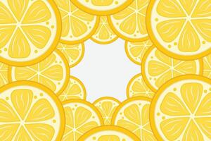 Fresh lemon frame. Fruit citrus lemons border vector