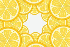 Fresh lemon frame. Fruit citrus lemons border vector