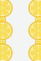 Fresh lemon frame. Fruit citrus lemons border vector