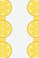 Fresh lemon frame. Fruit citrus lemons border vector