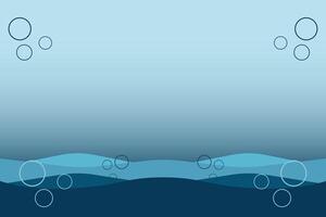 Underwater banner bubbles. Save World oceans day. See or lake, or ocean view vector