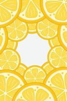 Fresh lemon frame. Fruit citrus lemons border vector