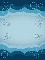 Underwater banner bubbles. Save World oceans day. See or lake, or ocean view vector