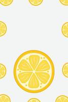 Fresh lemon frame. Fruit citrus lemons border vector