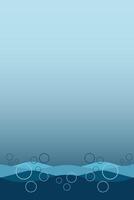 Underwater banner bubbles. Save World oceans day. See or lake, or ocean view vector