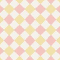 Yellow and Pink Diamond Pattern. Pastel Color vector
