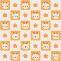 Cute Kawaii Deer and Star Pattern with Yellow Background. Adorable pattern featuring kawaii style deer faces and stars on a yellow and orange background. vector