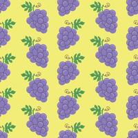 Seamless Hand Drawn Pattern Grape vector