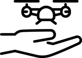 illustration of a hand with a drone on it vector