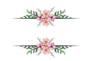The Blooms Greenery Floral Foliage Ornament Corner Text Separator adds elegant framing text in invitations, cards vector