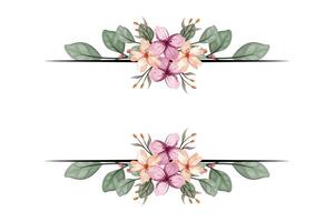 The Blooms Greenery Floral Foliage Ornament Corner Text Separator adds elegant framing text in invitations, cards vector