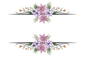 The Blooms Greenery Floral Foliage Ornament Corner Text Separator adds elegant framing text in invitations, cards vector