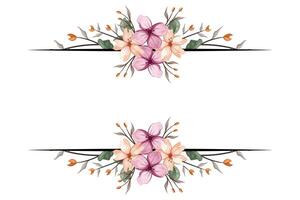 The Blooms Greenery Floral Foliage Ornament Corner Text Separator adds elegant framing text in invitations, cards vector