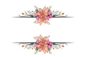 The Blooms Greenery Floral Foliage Ornament Corner Text Separator adds elegant framing text in invitations, cards vector