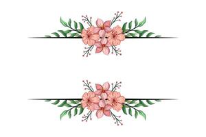 The Blooms Greenery Floral Foliage Ornament Corner Text Separator adds elegant framing text in invitations, cards vector