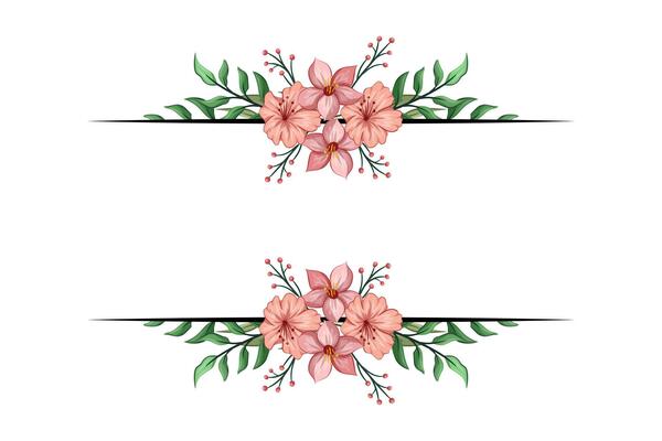 The Blooms Greenery Floral Foliage Ornament Corner Text Separator adds elegant framing text in invitations, cards