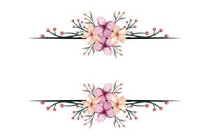 The Blooms Greenery Floral Foliage Ornament Corner Text Separator adds elegant framing text in invitations, cards vector