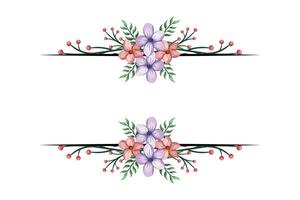 The Blooms Greenery Floral Foliage Ornament Corner Text Separator adds elegant framing text in invitations, cards vector