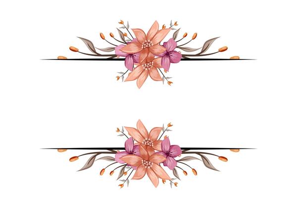 The Blooms Greenery Floral Foliage Ornament Corner Text Separator adds elegant framing text in invitations, cards