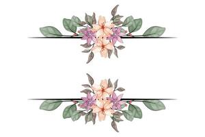 The Blooms Greenery Floral Foliage Ornament Corner Text Separator adds elegant framing text in invitations, cards vector