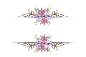 The Blooms Greenery Floral Foliage Ornament Corner Text Separator adds elegant framing text in invitations, cards vector