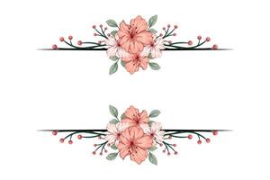 The Blooms Greenery Floral Foliage Ornament Corner Text Separator adds elegant framing text in invitations, cards vector