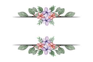 The Blooms Greenery Floral Foliage Ornament Corner Text Separator adds elegant framing text in invitations, cards vector
