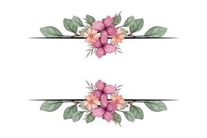 The Blooms Greenery Floral Foliage Ornament Corner Text Separator adds elegant framing text in invitations, cards vector