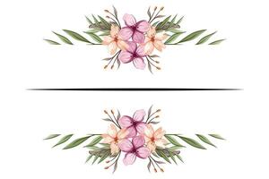 The Blooms Greenery Floral Foliage Ornament Corner Text Separator adds elegant framing text in invitations, cards vector