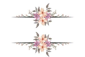 The Blooms Greenery Floral Foliage Ornament Corner Text Separator adds elegant framing text in invitations, cards vector