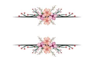 The Blooms Greenery Floral Foliage Ornament Corner Text Separator adds elegant framing text in invitations, cards vector