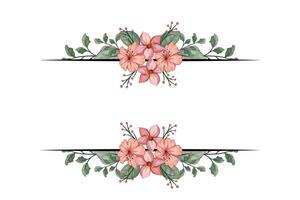 The Blooms Greenery Floral Foliage Ornament Corner Text Separator adds elegant framing text in invitations, cards vector
