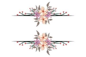 The Blooms Greenery Floral Foliage Ornament Corner Text Separator adds elegant framing text in invitations, cards vector
