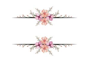 The Blooms Greenery Floral Foliage Ornament Corner Text Separator adds elegant framing text in invitations, cards vector