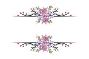 The Blooms Greenery Floral Foliage Ornament Corner Text Separator adds elegant framing text in invitations, cards vector