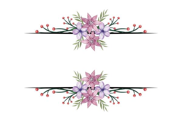 The Blooms Greenery Floral Foliage Ornament Corner Text Separator adds elegant framing text in invitations, cards