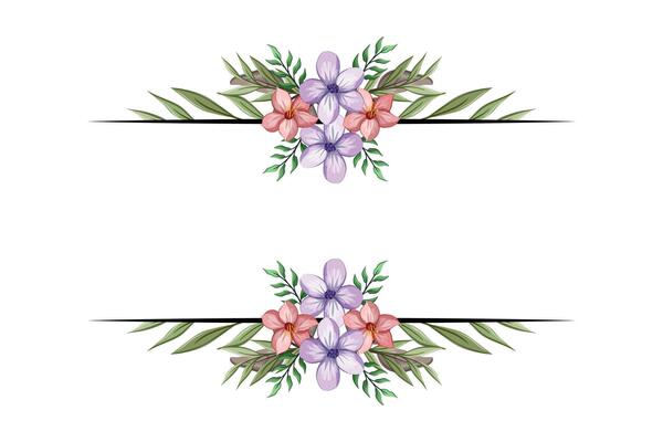 The Blooms Greenery Floral Foliage Ornament Corner Text Separator adds elegant framing text in invitations, cards