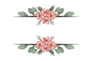 The Blooms Greenery Floral Foliage Ornament Corner Text Separator adds elegant framing text in invitations, cards vector